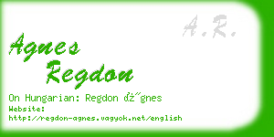 agnes regdon business card